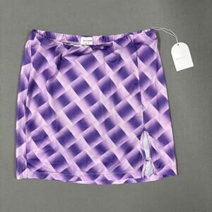 NWT‎ SONG OF STYLE Madelyn Mini Skirt Gianni Check Purple Size M  AS IS